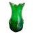 Vintage Boho Glazed Green Art Glass Vase For Sale