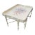 Massive Vintage CoastalSeashell Painted Off White Distressed Tray Top Coffee Table For Sale