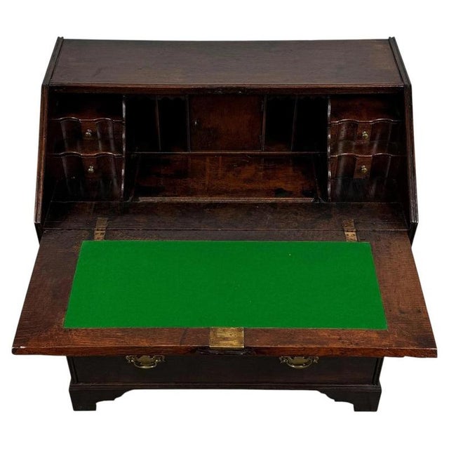 2000 - 2009 Antique Late English Oak Fall-Front Bureau For Sale - Image 5 of 14