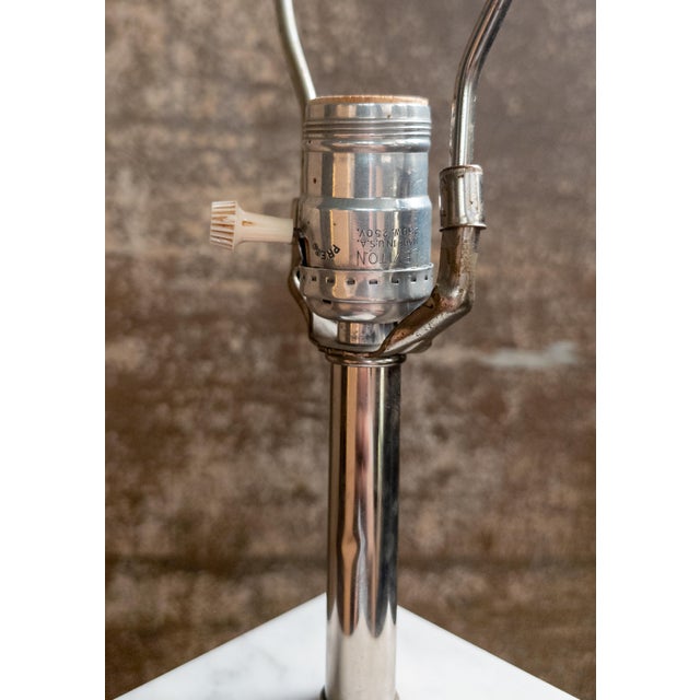 Mid 20th Century Mid-Century Modern Italian White Carrara Marble Table Lamp For Sale - Image 9 of 10