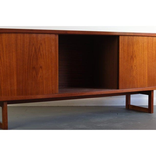 Mid-Century Modern Teak Danish Sled Base Sideboard/Credenza For Sale - Image 4 of 7