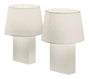 Bloc' Parchment Lamps With Parchment Paper Shades by Design Frères - a Pair