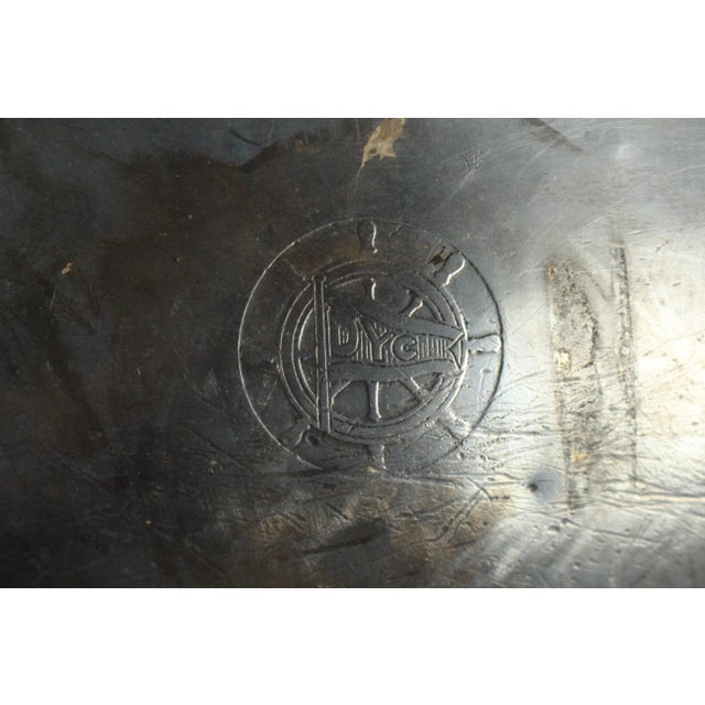 Art Deco 1930's Michigan Yacht Club Meat Turkey Serving Dome Cover, Silver Soldered For Sale - Image 3 of 15