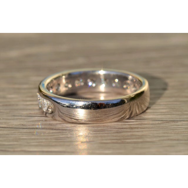 Contemporary The Myles: Gentleman's 14K Channel Set Diamond Wedding Band For Sale - Image 3 of 8