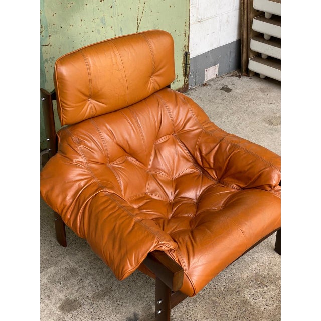 Brown Lounge Chairs Modell MP-41 in Cognac Leder by Percival Lafer, Brazil, 1960s, Set of 2 For Sale - Image 8 of 16