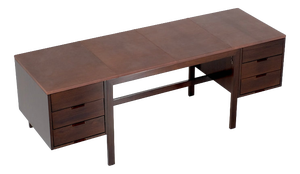 Canaan Desk in Wood and Leather by Marcel Breuer for Gavina, Italy, 1950s