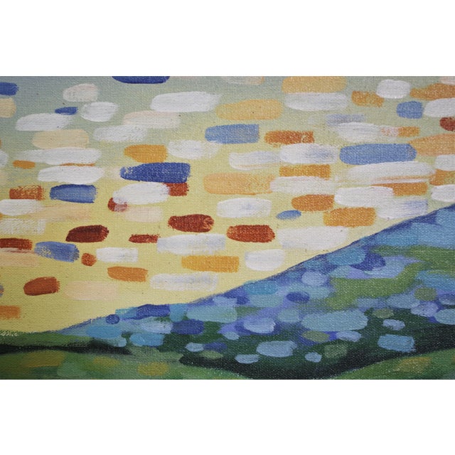 Wood Landscape Painting on Canvas, 2000s For Sale - Image 7 of 8