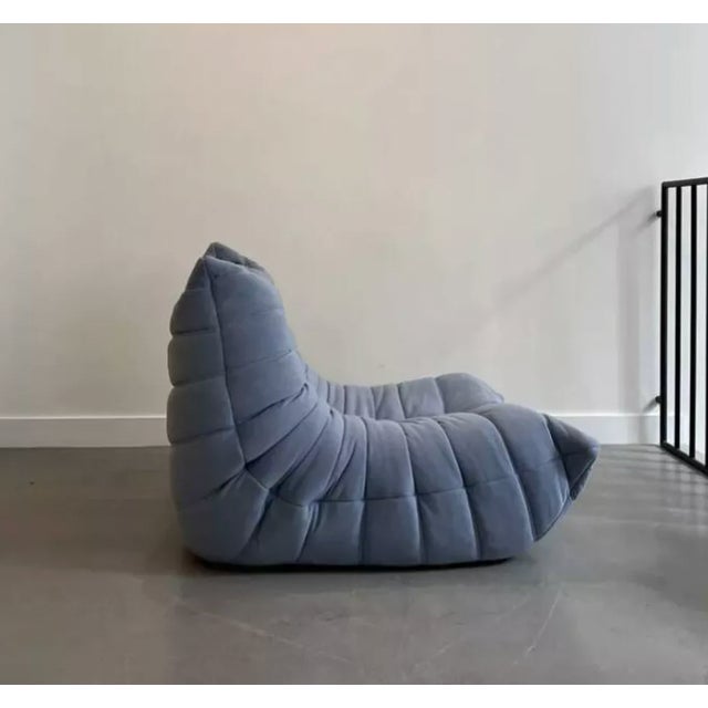 Textile Blue Togo Lounge Chair by Michel Ducaroy for Ligne Roset, 1973 For Sale - Image 7 of 11