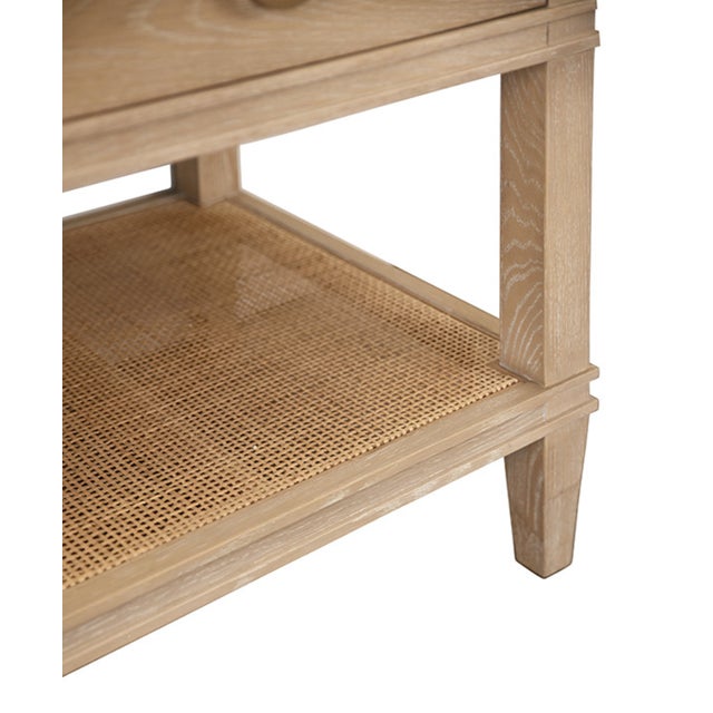 Worlds Away Matthew Izzo Home Cutler 24" Cerused Oak Single Porcelain Sink Bath Vanity With Marble Top and Antique Brass Ring Hardware For Sale - Image 4 of 10