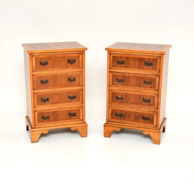 Antique Georgian Yew Wood Bedside Chests, 1950s, Set of 2 For Sale - Image 10 of 10