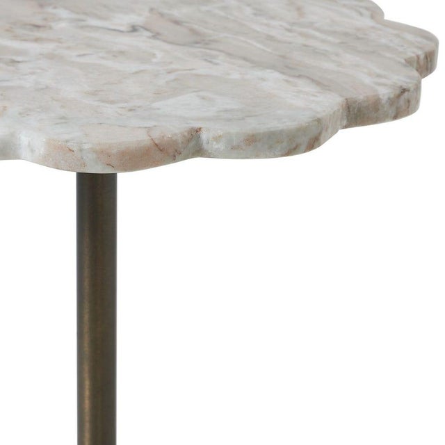 Petal Marble End Table For Sale - Image 4 of 5