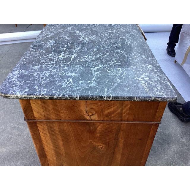 19th C. French Cherry Buffet W/ Marble Top For Sale - Image 9 of 10
