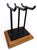 Wood Signed Charles Ringer Kinetic Dual Trout / Salmon Cut Steel Brutalist Fish Sculpture Wood Base 1994 For Sale - Image 7 of 12