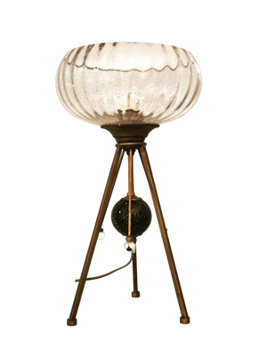 Italian Table Lamp in Hand-Blown Gold-Fleck Glass from Gallo, Tuscany, 2000s