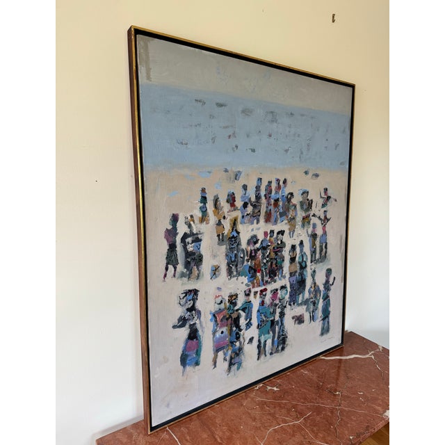 Textile Arnold Blanch “Untitled (Figures by the Beach)” Oil on Canvas, 1960 For Sale - Image 7 of 12