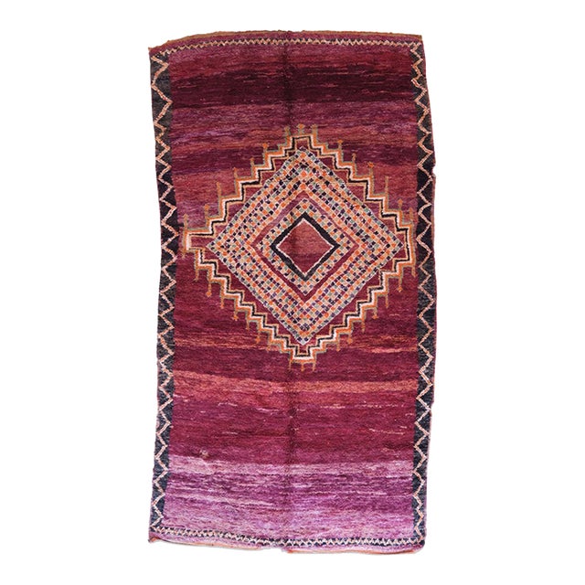 Moroccan Vintage Boujaad Wool Rug - 13.8 X 6.8 Ft For Sale