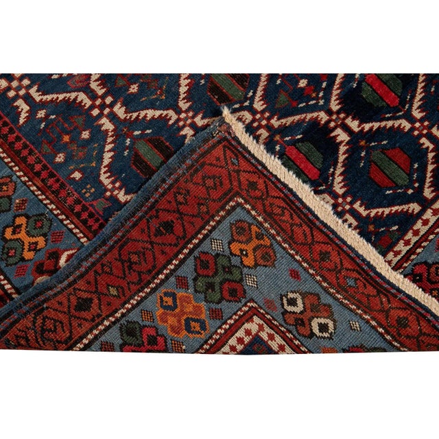 Late 19th Century Antique Caucasian Scatter Wool Rug For Sale - Image 4 of 12