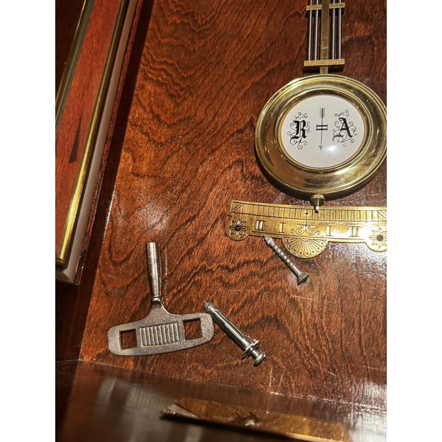 Wood Vintage Ansonia “Gold Medallion” Model 830 Triple Chime Wall Clock For Sale - Image 7 of 12