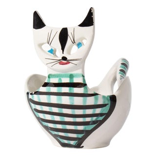 Italian Ceramic Cat Bowl by Bitossi For Sale
