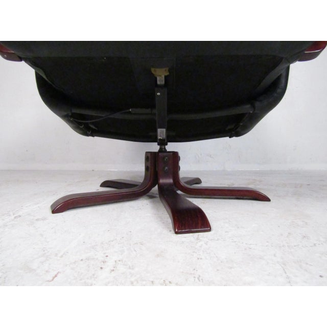 Swedish Modern Swiveling Lounge Chair and Ottoman For Sale - Image 4 of 12