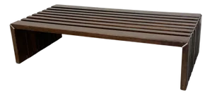 Mid-Century Modernist Wood and Metal Slatted Coffee Table from T Spectrum, 1970s