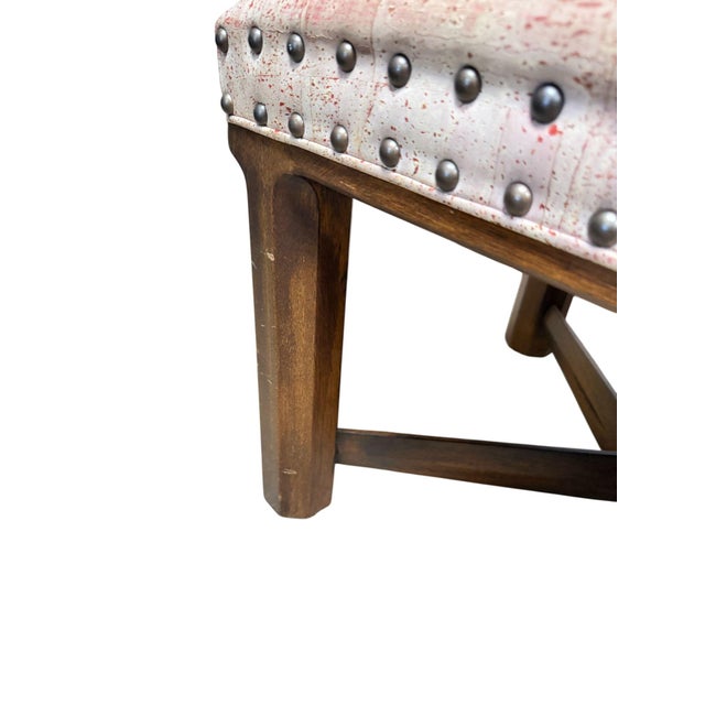 Thomas O'Brien Century Rustic Speckled Cork Wood Trestle Bench For Sale - Image 11 of 15