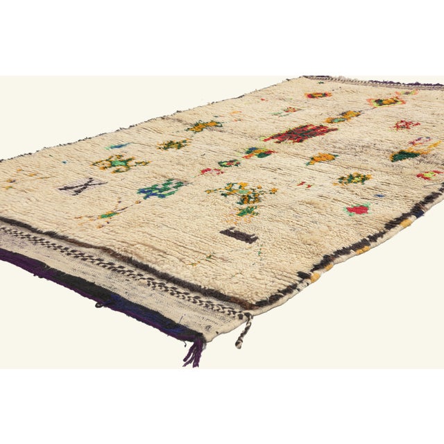 22044 Vintage Azilal Moroccan Rug, 04'00 x 07'01. The Sacred Blessing: A Vintage Azilal Moroccan Masterpiece of Enduring...