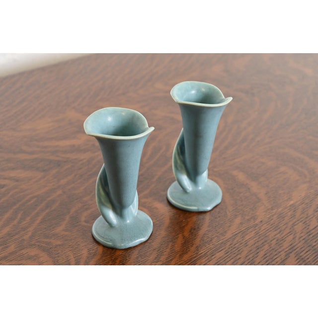Rookwood Pottery Rookwood Pottery Arts & Crafts Glazed Ceramic Vases, 1949 For Sale - Image 4 of 12