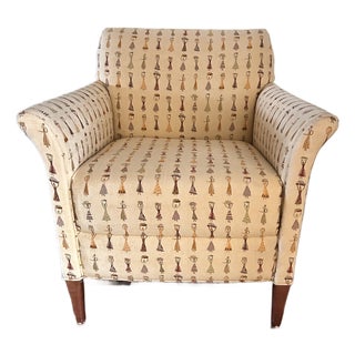 Excellent Condition Bernhardt Upholstered Accent Chair in Donghia “Au Marche” Fabric For Sale