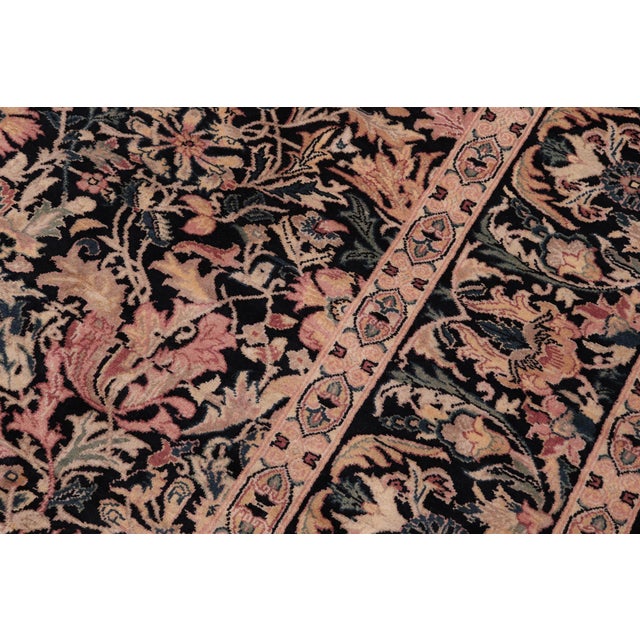 1990s Art Nouveau 1990's Pak-Persian Black/Beige Wool Rug - 8'1'' X 9'8'' For Sale - Image 5 of 9