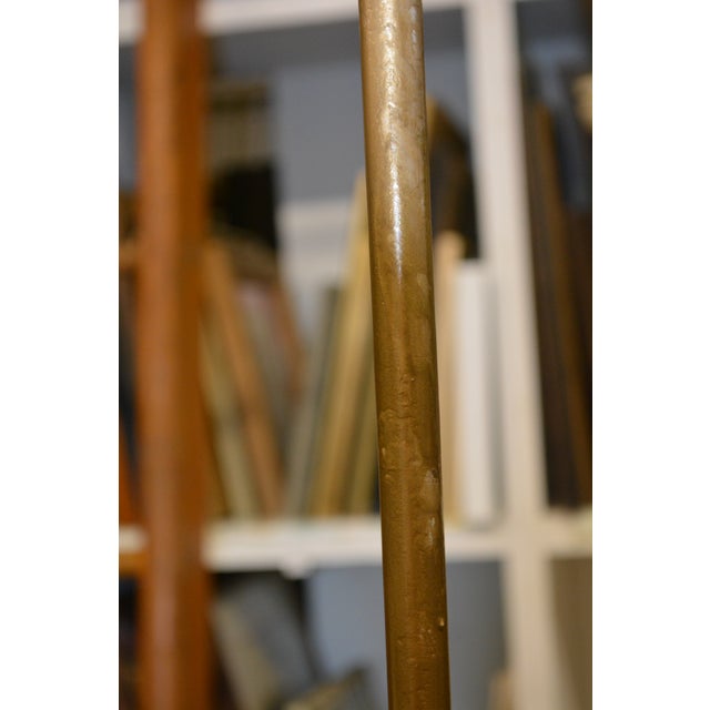 Pair Vintage Adjustable Gold Painted Wrought Iron / Metal Floor Candelabra's - 7 Holders in Each For Sale - Image 9 of 18