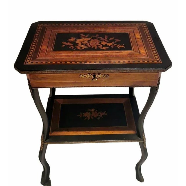 French Napoleon III Style Dressing Table with Mirror and Faux Drawer, 1850s For Sale - Image 13 of 13