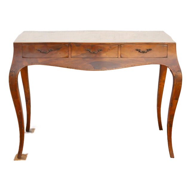 Mid-Century 20th Italian Walnut Marquetry Writing Table For Sale