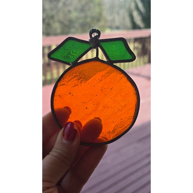 Vintage Cottagecore Grandmillennial Handcrafted Collection of 8 Fruit Suncatchers For Sale - Image 9 of 9