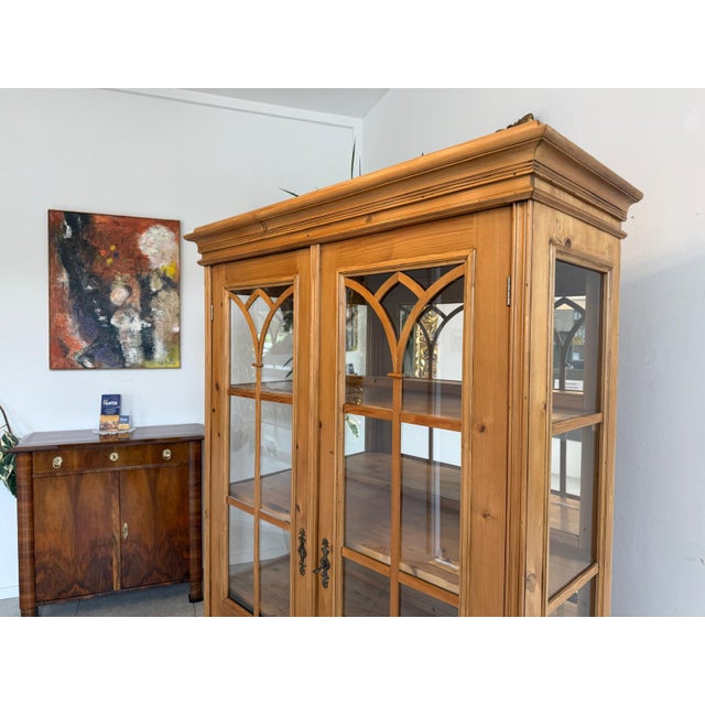 Farmhouse Rustic Display Cabinet For Sale - Image 6 of 11