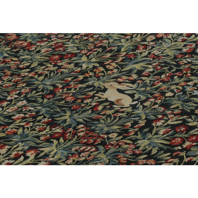 Traditional Rug & Kilim’s Armorial Tudor Style Rug in Green and Red Floral Patterns For Sale - Image 3 of 9
