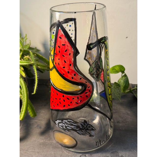 1987 Signed Italo Scanga Neo-Expressionist Hand-Painted Blown Glass Pilchuck Vase For Sale In Minneapolis - Image 6 of 11