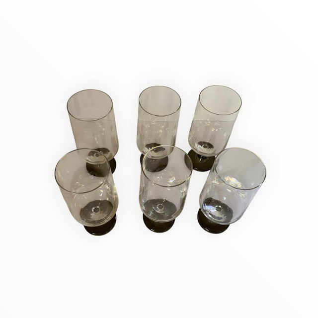 Rosenthal Variation Smoke Pilsner Beer Glasses – Set of 6 Mid-Century Made in Germany c. 1960s. Each Approximately 6 1/2"...