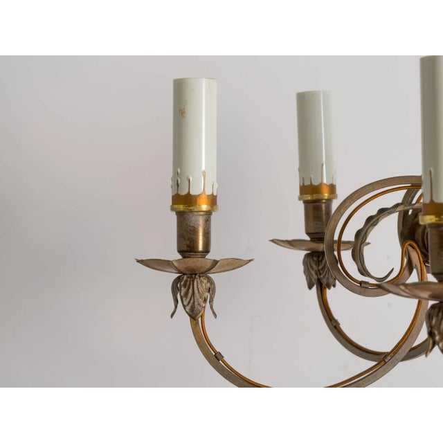 1960s Brass Plume Chandelier For Sale - Image 5 of 8