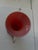 Red Mid-Century Italian Red Glass Vase with Sculptural Clear Handles, 1970s For Sale - Image 8 of 10