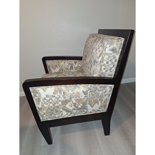 Pair of Large Mid Century Traditional Accent Chairs For Sale - Image 4 of 11