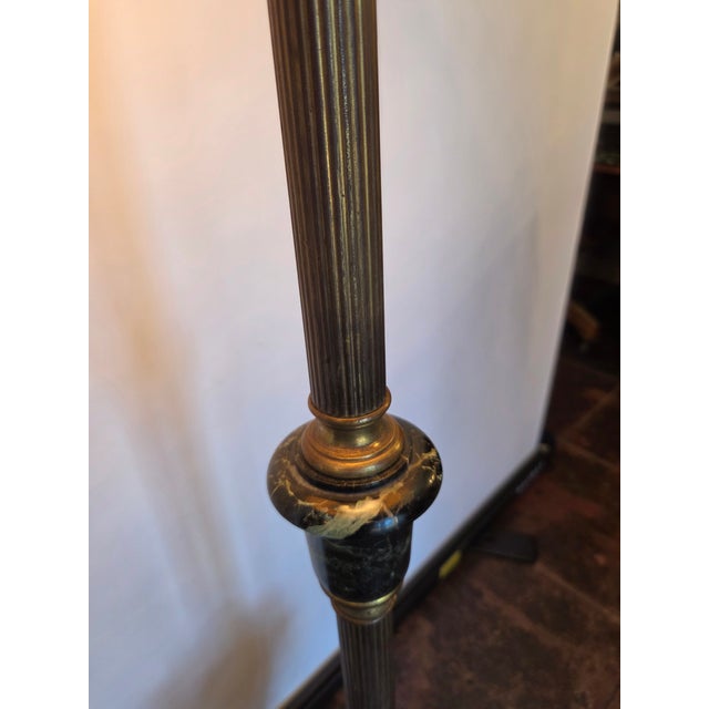 French Empire Ostriches Neoclassical Napoleonic Floor Lamp Marble, Bronze and Metals For Sale - Image 10 of 17