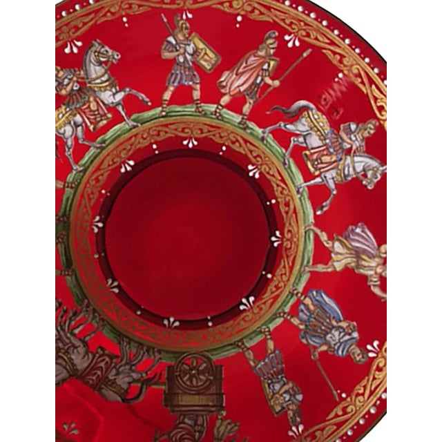 Italian 19th Century Red Transparent Venetian Glass Plates - Set of 6 For Sale - Image 3 of 6