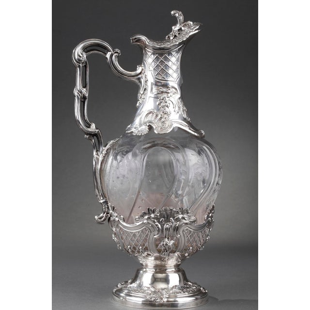 19th Century Silver and Crystal Ewers by Master Silversmith Ernie, 1880, Set of 2 For Sale - Image 16 of 18