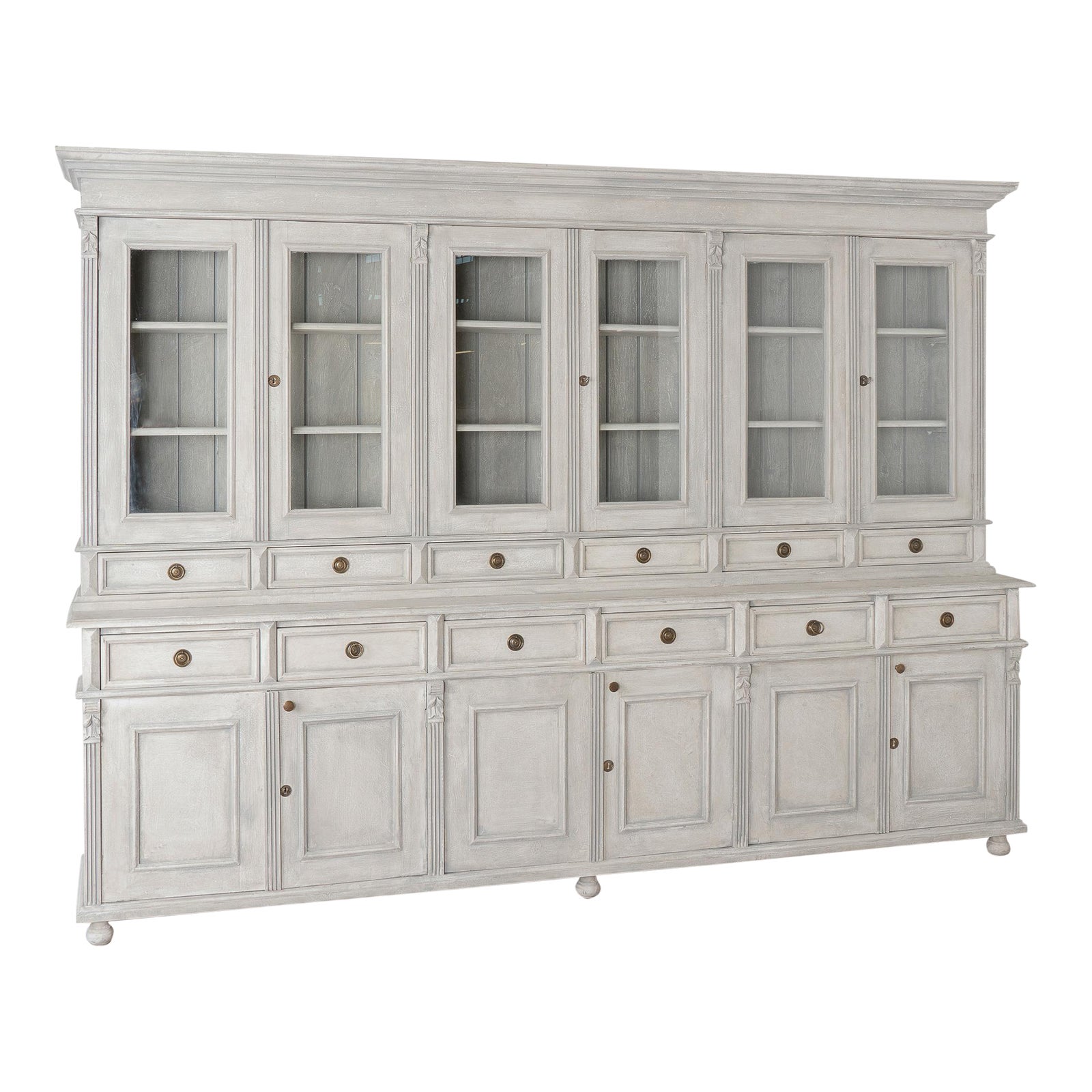 Large Gray Painted Bookcase Display New From Hungary Chairish