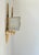 Pair of wall sconces in brass and sandblasted pressed glass, produced by Maison Arlus in France in the 1950s. Exquisite...