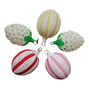 Vintage German Christmas Glass Fruits Lanterns Ornaments Matte