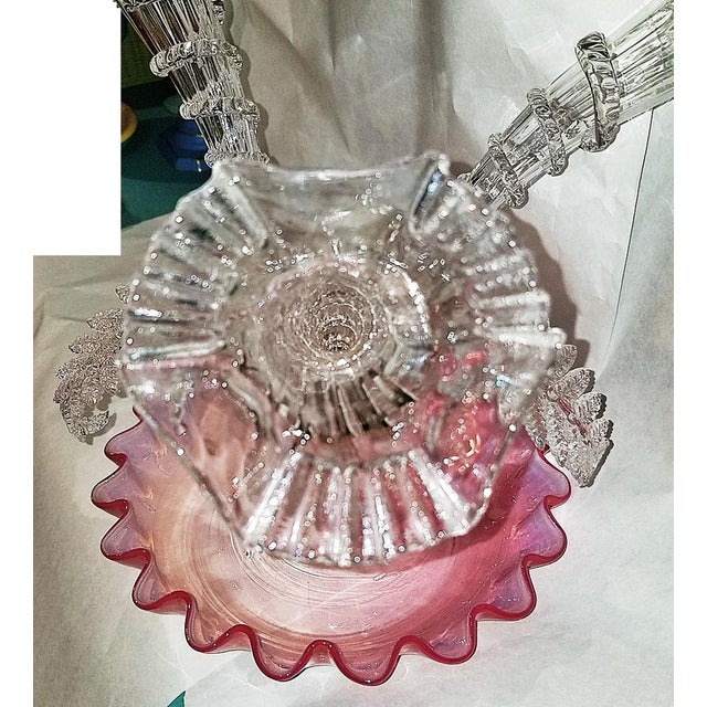 Late 19th Century French Blown Glass Epergne Vase For Sale In West Palm - Image 6 of 8