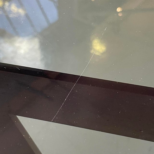 Brown Italian Modern Dining Table in Smoked Glass and Steel from Formanova, 1970s For Sale - Image 8 of 18