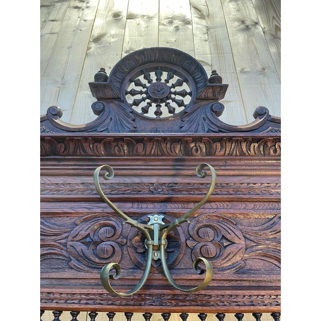 Carved Oak Wardrobe from Breton For Sale - Image 5 of 9